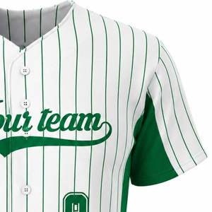 Maillot de baseball classique tendance, respirant, 100 % polyester, couleur unie, personnalisable, coupe ajustée pour homme, manches courtes, séchage rapide - Product Image 5