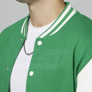 Chaqueta Varsity Moderna para Hombre, Chaqueta Bomber con Mangas de Cuero, Estilo Urbano Otoño Invierno, Ropa Exterior de Moda, Personalizada OEM - Product Image 6