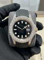 Reloj Analógico de Lujo para Hombre SHREYA DIAM, Automático, Mecánico, de Acero Inoxidable y Caucho, 41MM, 3BAR, Resistente al Agua, Cristal de Zafiro, con Fecha