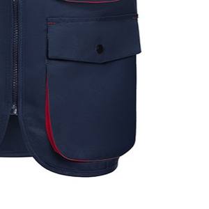 Gilet de sécurité haute visibilité ANSI Classe 2 pour hommes, respirant, en polyester-coton, col en V, fermeture éclair, logo personnalisé, LED clignotante, léger, OEM/ODM - Product Image 5