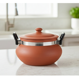 SwamiG TradeX Stocked Eco-Friendly Natural Terracotta <b>Clay</b> Pot with Handles Cookware Part <b>Model</b> Natural <b>Clay</b> Made in India - Product Image 3