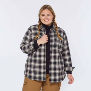 Chemise en flanelle 100 % coton pour femme, coupe classique, boutonnée, manches larges, écologique, idéale pour les aventures décontractées au quotidien et en plein air - Product Image 1