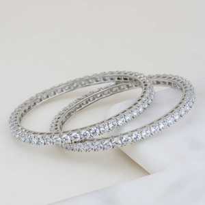 Bracelet tennis KEYUR GEMS en moissanite étincelante et perles d'eau douce, coupe brillante, style hip-hop unisexe, élégant, en argent 925 plaqué or rose - Product Image 1