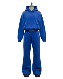 Unisex Solid Color Hooded Anti-Static Fleece Tracksuit Set Full Sleeve Regular Fit Cotton Sweatshirt Jogger <b>Pants</b> Winter Casual - Product Image 1