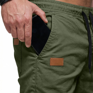 Pantalones Jogger Cargo Verde Oliva para Hombre, Pantalones Casuales Ligeros con Bolsillos Laterales y Dobladillo Elástico - Product Image 4
