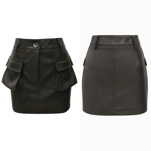 Falda de Cuero para Niñas de Alta Calidad, Falda Mini Sexy para Club Nocturno, Precio Razonable, Falda de Cuero OEM - Product Image 1