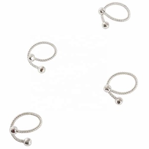 Juego de 4 Anillos de Servilleta de Metal, Elegantes Porta Servilletas de Metal para Decoración de Mesa de Comedor en Bodas, Navidad y Fiestas - Product Image 2