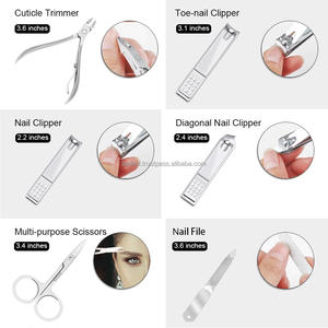 Ensemble professionnel de coupe-ongles pour manucure et pédicure 7 en 1, 12 pièces avec étui de voyage luxueux noir - Product Image 5