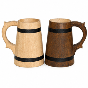 Jarra de Cerveza de Madera con Logotipo Personalizado al por Mayor, Taza de Barril de Madera Ecológica Hecha a Mano, Jarra Vikinga para Beber en Casa, Bar o Pub - Product Image 1