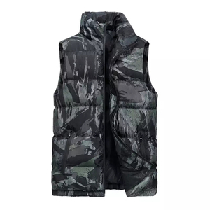 Gilet d'hiver personnalisé avec logo, nouvelle mode, pour hommes, col montant, chaud, matelassé, sans manches, pour l'extérieur - Product Image 2