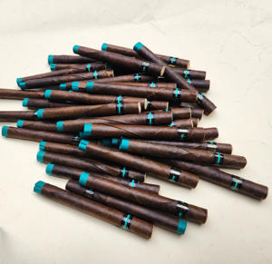 Rollos de hoja de palma multicolor Green Trove, puntas de vidrio de madera dorada, estilo de lujo, los mejores precios, suministro de fábrica, Color café, colores verdes - Product Image 3