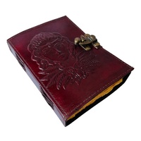 Carnet en cuir « Livre des Ombres » à spirale, imprimé, cadeau, bord festonné marron, carnet de sorts Wiccan pour homme et femme