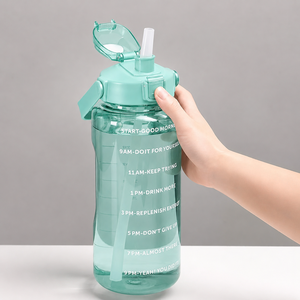 Botella de Agua de 2000 ml, Diseño a Prueba de Fugas Libre de BPA con Marcadores de Tiempo Motivacionales - Product Image 1