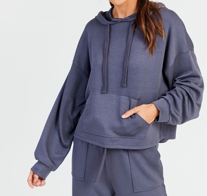 Women's Printed Solid Color Jacquard Knitted Hoodie Loose Long Sleeve <b>Drop</b> Shoulder Streetwear Pullover Quick Dry Autumn Winter - Product Image 2