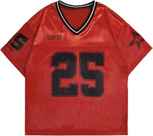 Jersey <b>Shirts</b> Y2K Graphic Tees Oversized Streetwear <b>T</b> <b>Shirt</b> V Neck Football Jersey - Product Image 5