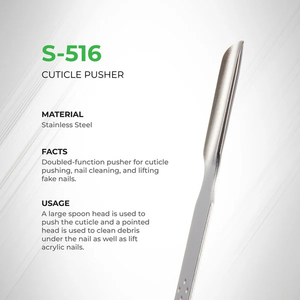 Pousse-cuticules S-516 pour salon de beauté, outils de dépose de vernis gel acrylique, nettoyeur d'ongles double extrémité pour ongles artificiels - Product Image 2