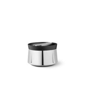 White Round Metal Ice <b>Bucket</b> <b>with</b> Handle and Clear Acrylic <b>Lid</b> - Product Image 2