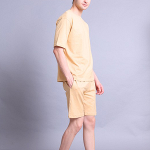Ensemble T-shirt et short d'été pour homme de haute qualité, bleu et noir, tricoté, style color block, décontracté, loungewear, vente en gros OEM - Product Image 6