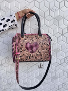 2026 Latest Designer Hand Tooled Carving Leather Speedy Handbag Gypsy Boho <b>Shoulder</b> Handmade Western Stylish Women Uses Bag - Product Image 5
