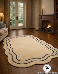 Alfombra y Tapetes de Lana Hechos a Mano con Técnica Tufted, Revestimiento de Piso Confortable para Decoración de Interiores de Hogar y Hotel por ITHL - Product Image 1