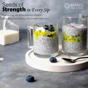 Graines de chia noires sauvages Amayu Premium 200g |   Superaliment 100% naturel à base de plantes |   Riche en oméga-3, fibres et protéines |   Graines saines végétaliennes - Product Image 4