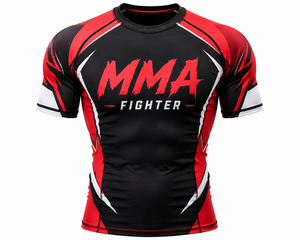 Rashguard à manches courtes personnalisé pour BJJ, MMA, Jiu Jitsu, haut de compression pour grappling et entraînement fitness, vêtement de sport numérique - Product Image 4