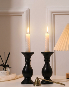 <b>Black</b> Tapered <b>Candlestick</b> Holder Heat Resistant Durable Home Decoration Customized Handmade Table Decor - Product Image 1