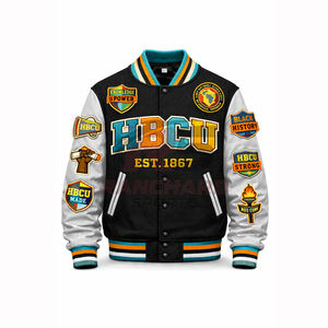แจ็คเก็ตวาร์ซิตี้ HBCU สำหรับผู้ชาย – แจ็คเก็ตเลตเตอร์แมนสไตล์โอลด์สคูล ตัวเสื้อทำจากผ้าขนสัตว์ แขนเสื้อทำจากหนัง  แจ็คเก็ตเลตเตอร์แมนสำหรับทุกเพศ HBCU - Product Image 1