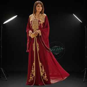 Ensemble 2 pièces de luxe AWAIS HOUSE pour femmes musulmanes, robe longue en velours uni perlé, coupe trapèze, lavable, vente en gros - Product Image 4