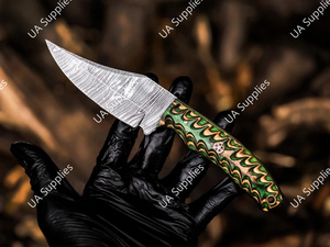 มีดเหล็กดามัสกัสแบบเต็มด้าม ขนาด 8 นิ้ว ปลายแหลม สำหรับตั้งแคมป์ ล่าสัตว์ และกิจกรรมกลางแจ้ง ราคาส่งที่ดีที่สุด รับผลิตแบบ OEM/ODM - Product Image 4