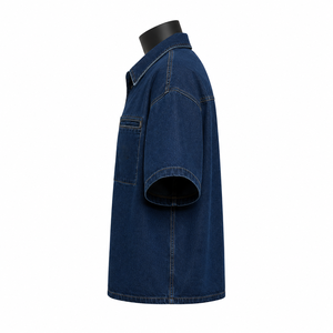 Proveedor de Camisas de Mezclilla para Hombre al por Mayor, Camisa Casual de Gran Tamaño con Botones, Estilo Urbano - Product Image 4