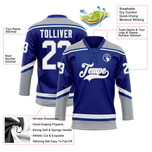 Maillots de hockey sur glace personnalisés de haute qualité, respirants, à séchage rapide, imperméables, écologiques, unisexes, 100% polyester, service OEM disponible - Product Image 5
