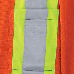 Chemise de sécurité à manches courtes haute visibilité, respirante, réfléchissante, 100% polyester, protection contre le feu, coupe régulière pour les travailleurs d'usine - Product Image 5