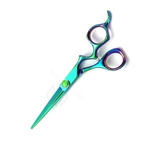 Ciseaux de coiffure professionnels |   Poignée en acier inoxydable de couleur arc-en-ciel, design élégant, pour salon de coiffure, haute qualité, OEM - Product Image 6