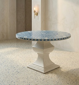 Mesa de Centro Redonda con Pedestal, Decorativa, de Metal, Tamaño y Forma Personalizados para Sala de Estar, Hotel, Cafetería - Product Image 2