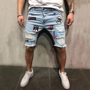 Shorts en jean pour hommes 100% coton épais décontractés respirants écologiques séchage rapide taille mi-haute été OEM vente en gros broderie - Product Image 6