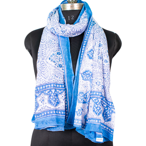 Indian Handcraft Cotton Sarong <b>Wrap</b> Multicolor Floral Block Printed Lightweight Long Pareo Scarf For Womens Fashion Accessories - Product Image 6