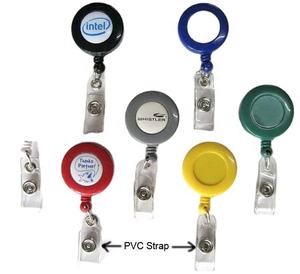 Porte-badge rétractable RP-03 avec sangle en PVC et clip ceinture - Product Image 1