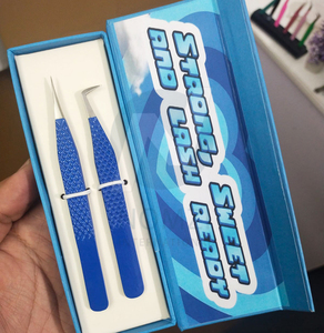 Nouvel ensemble de pinces à volume pour extensions de cils, précision, acier inoxydable, durables, antistatiques, longueur personnalisée, 45 degrés - Product Image 4