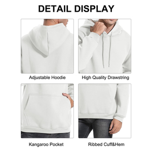 Sweat à capuche personnalisé pour homme, style décontracté, à cordon de serrage, manches longues, en coton mélangé, avec logo frontal, à prix abordable - Product Image 4