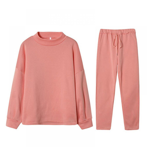 Conjunto Deportivo de 2 Piezas para Mujer, con Logotipo Personalizado 2026, Pantalones con Bolsillos y Sudadera Rosa - Product Image 1