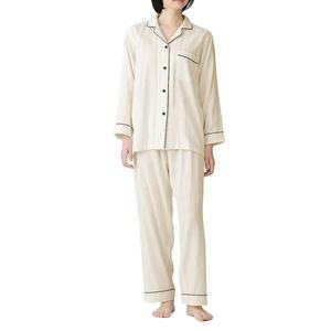 Conjunto de Pijamas de Algodón Transpirable para Mujer, Ropa de Dormir de Manga Larga con Botones, Pantalones Cortos y Largos, Conjuntos de Pijamas para Descansar - Product Image 1