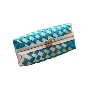 Eco Luxury <b>Gift</b> Packaging Case Square Bamboo <b>Gift</b> Box Blue Straw <b>Hamper</b> Handcrafted Sustainable Holiday Present <b>Basket</b> Set - Product Image 2