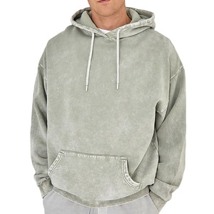 Sweat-shirts à capuche à épaules tombantes en coton 100% lavé à l'acide, personnalisés en gros pour hommes, polaire épaisse, écologique, col à capuche, poche - Product Image 1