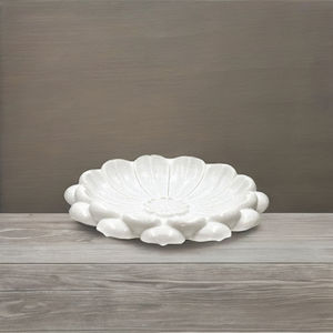 Bol en marbre blanc sculpté à la main authentique d'Inde, magnifique pièce d'accent pour la décoration de table, offrant une élégance artisanale - Product Image 3