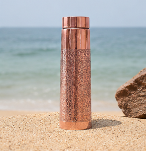 Copper <b>Thermos</b> With Oriental Pattern Portable Outdoor Water <b>Bottle</b> - Product Image 1
