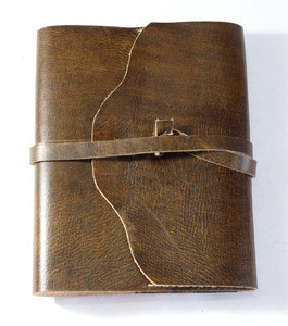 Customized Logo Gift Stationery Notebook Handmade Recycled Cotton Paper Journal <b>A4</b> Size Genuine Leather Hard Cover Refillable - Product Image 1