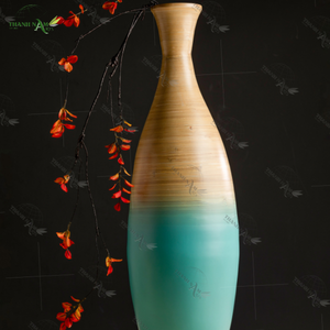 Jarrón de bambú natural vietnamita para flores decorativas frescas o secas jarrón de madera hecho a mano - Product Image 2