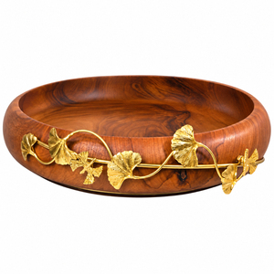 Bol de service en bois artisanal avec poignée en argent sterling en forme de dragon, bol à fruits de luxe en bois pour la décoration de la table à la maison ou à l'hôtel - Product Image 3