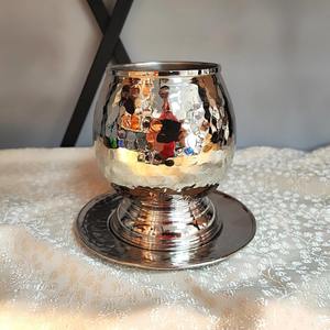 Gobelet élégant en cuivre martelé, en verre et cuivre pur, idéal pour l'eau, le service des invités et la consommation à la maison. - Product Image 1